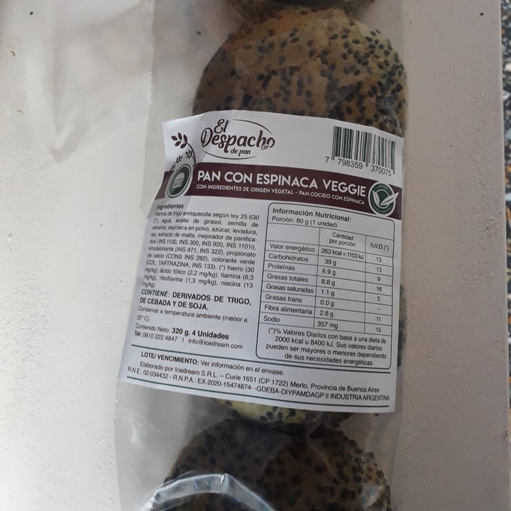 review photo of El Despacho de Pan Pan con espinaca veggie shared by @sritavegan93 on 16 Jun 2021 - review