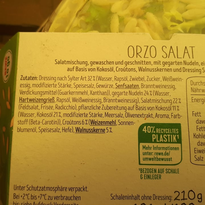photo of Rewe To Go Orzo Salat shared by @bluesoul on  18 May 2022 - review