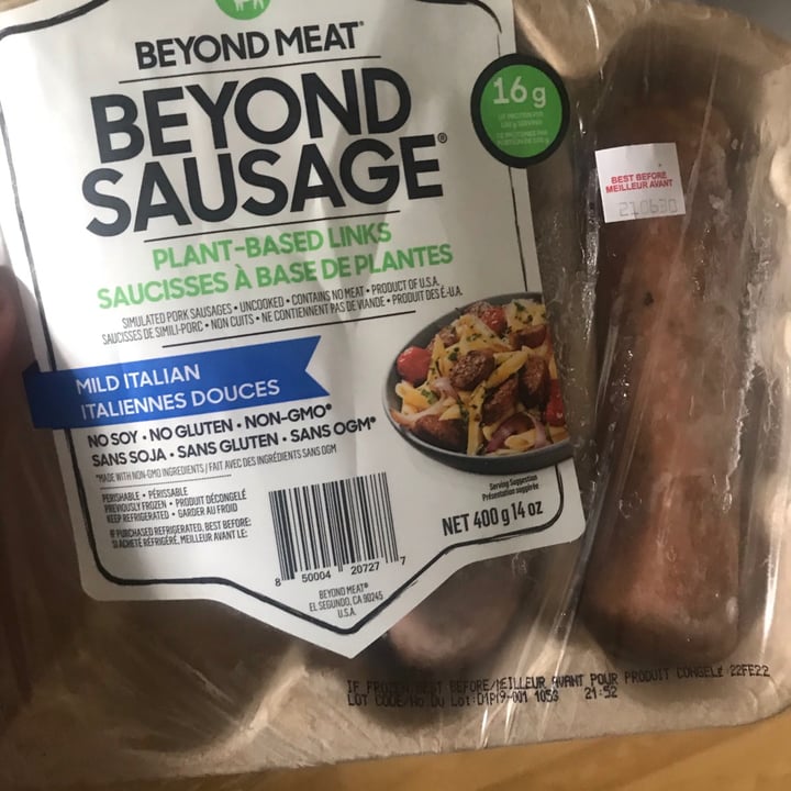 photo of Beyond Meat Beyond Sausages Mild Italian shared by @lorelei on  28 Jun 2021 - review