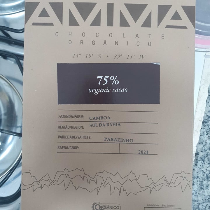 photo of AMMA Chocolate 75% Organic Cacao shared by @lillianglory on  04 May 2022 - review