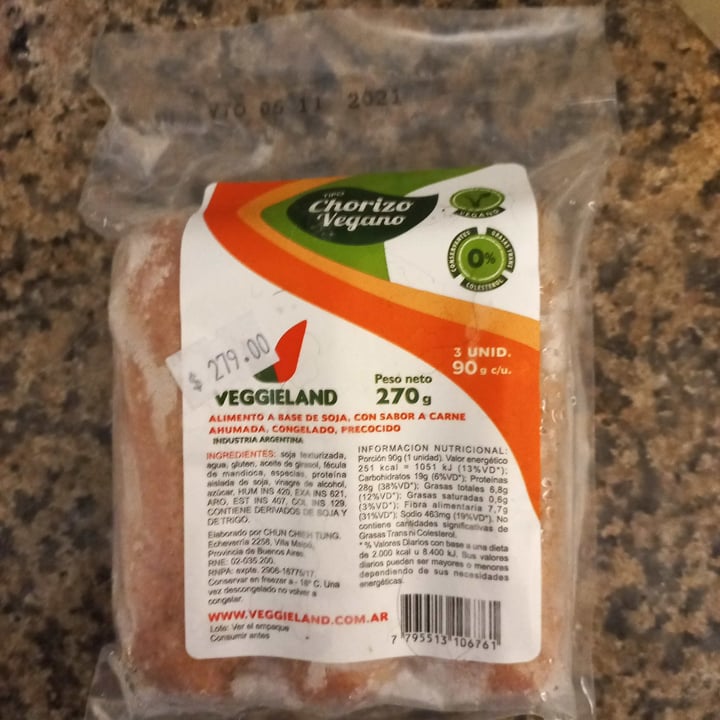 review photo of Veggieland Chorizo Vegano shared by @eug3 on 26 Jun 2021 - review