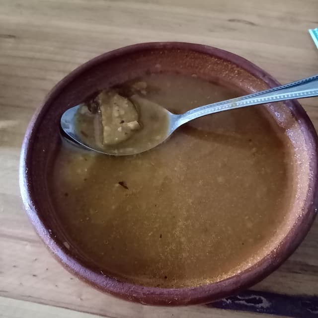 Photo of the dish “Sopa de calabacitas con chile ancho”