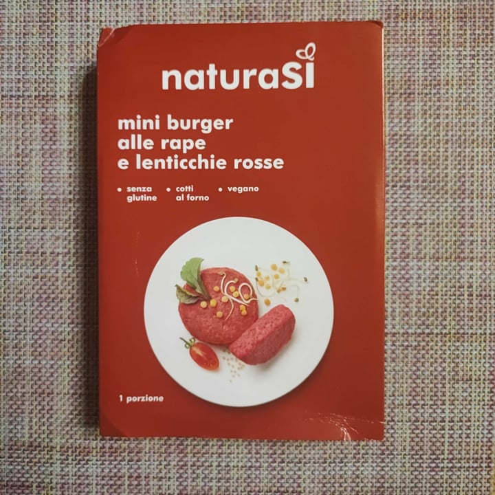 photo of Natura Sì Mini burger Alle Rape E Lenticchie Rosse shared by @valerycarrie on  31 Oct 2022 - review