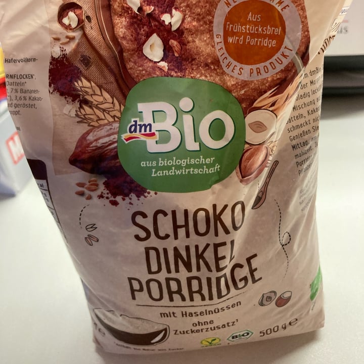 photo of dmBio Schoko Dinkel Porridge shared by @laeugi on  01 Dec 2021 - review
