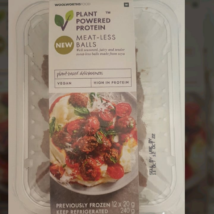 photo of Woolworths Plant Powered Protein Meat-Less Balls shared by @compassionate1candy on  04 Nov 2022 - review