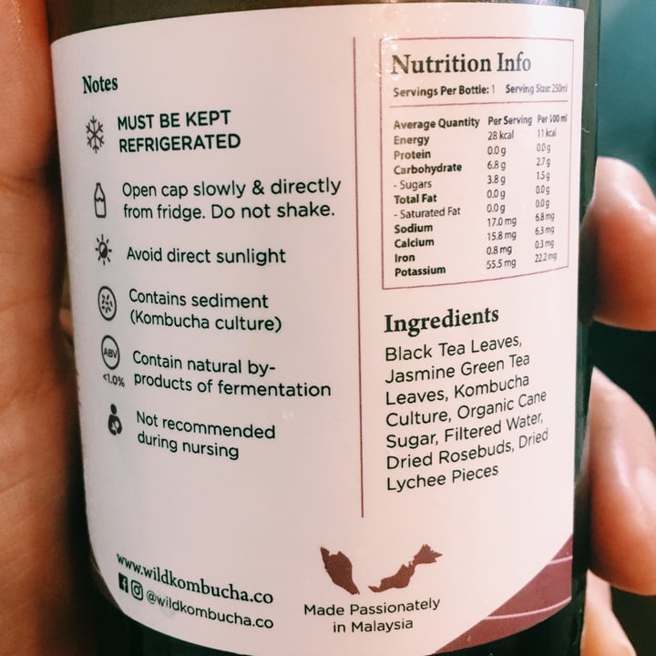 photo of Wild Kombucha Lychee Rose shared by @scynsa on  04 Jul 2021 - review