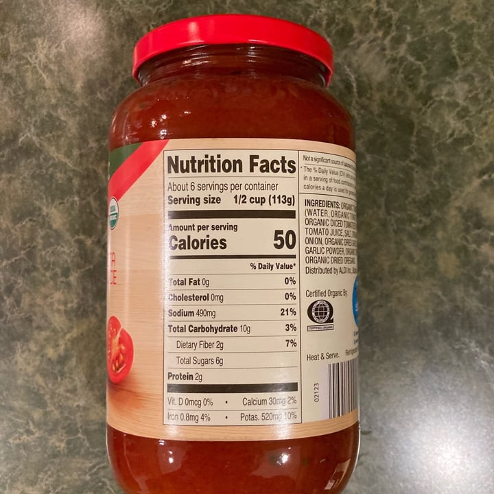 photo of Simply Nature Organic Marinara Pasta Sauce shared by @tammydillon on  26 Jan 2022 - review