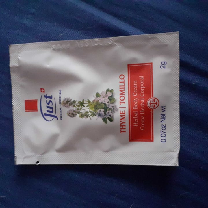 photo of Just Crema Herbal Corporal De Tomillo shared by @vegxnsandi on  19 Apr 2020 - review