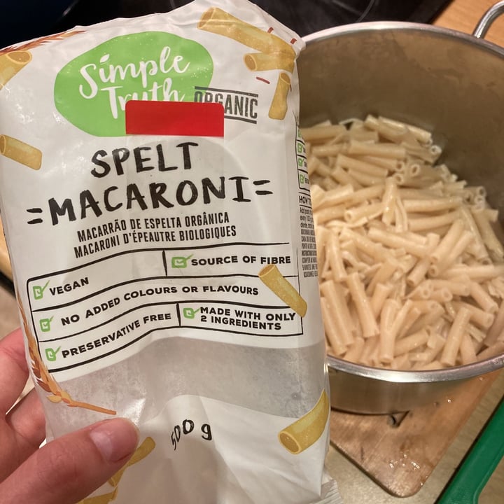 photo of Simple Truth Organic Spelt macaroni shared by @annamariemza on  05 Apr 2021 - review