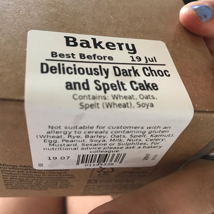 review photo of Sainsbury's Deliciously Dark Choc and Spelt Cake shared by @dory on 18 Jul 2021 - review