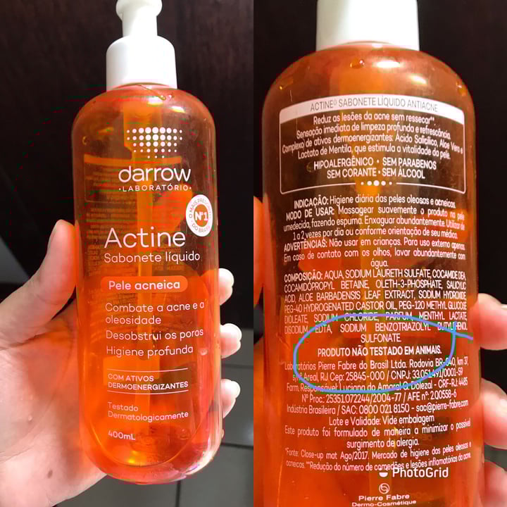 review photo of Darrow Actine Sabonete Líquido Para Pele Com Acne shared by @crisqui on 14 May 2022 - review