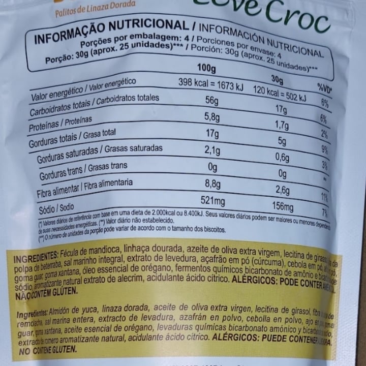 photo of Leve croc Palitos de linhaça dourada shared by @mikaeladinuto on  08 Jan 2022 - review
