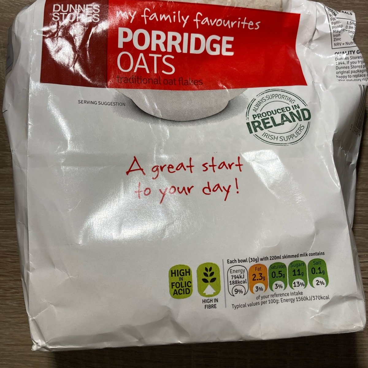 Dunnes Stores Porridge Oats Reviews abillion