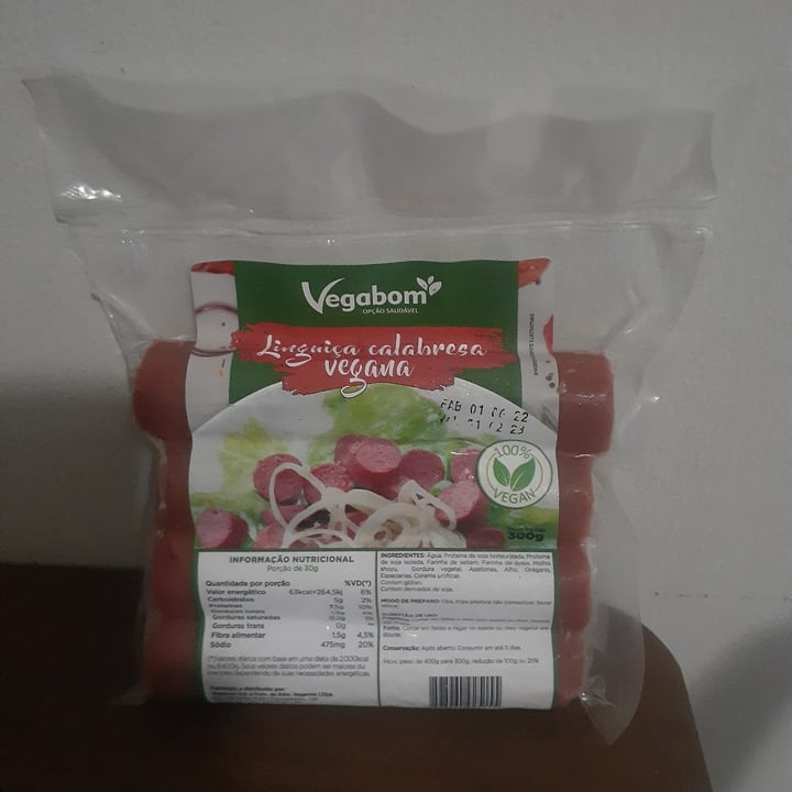 photo of Vegabom Linguiça Calabresa Vegana shared by @michellecruzdasilva on  02 Aug 2022 - review