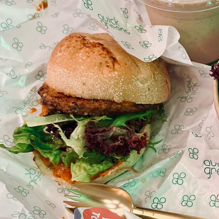 photo of Quick Greens - Funan Sweet heat stack Burger shared by @vivienong on  07 Feb 2022 - review