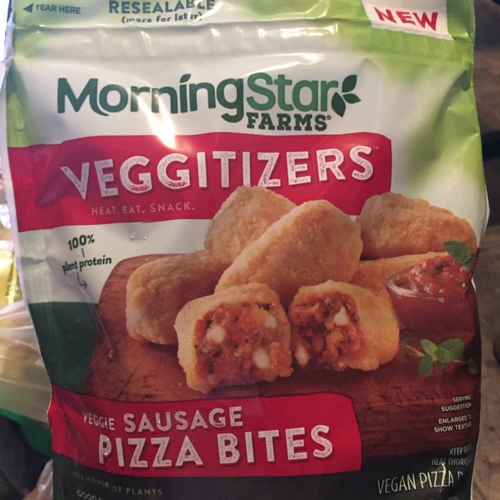 review photo of MorningStar Farms Veggitizers Veggie Sausage Pizza Bites shared by @amymm on 22 Jun 2020 - review
