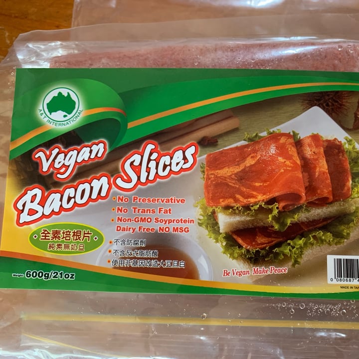 photo of A and T International Vegan Bacon Slices shared by @pattyvegan on  09 Mar 2022 - review