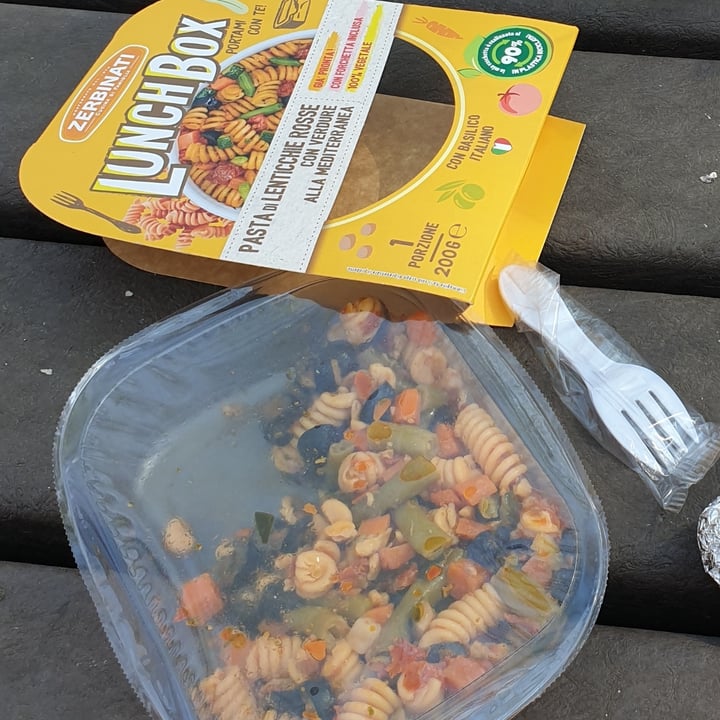 photo of Zerbinati Lunch box pasta di lenticchie rosse con verdura mediterranea shared by @fabios on  29 Mar 2022 - review