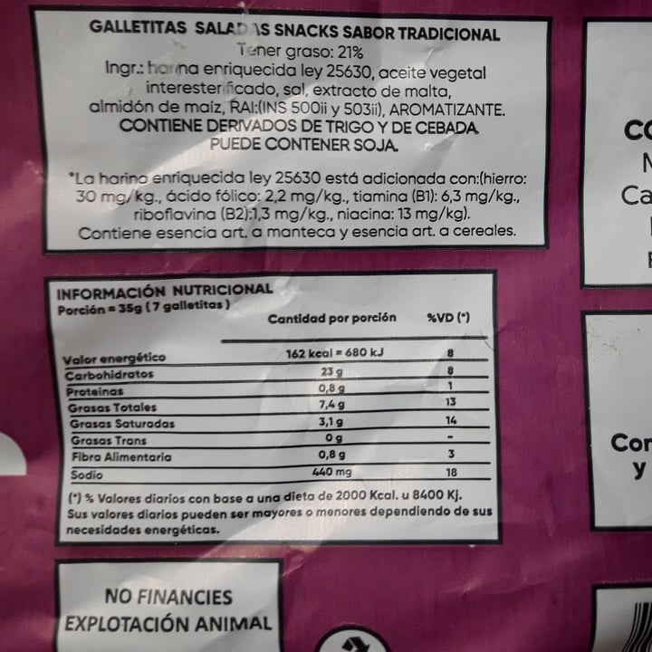 photo of Un Rincón Vegano Vegsnacks Galletas Saladas sabor Tradicional shared by @abiretamales on  27 Nov 2020 - review