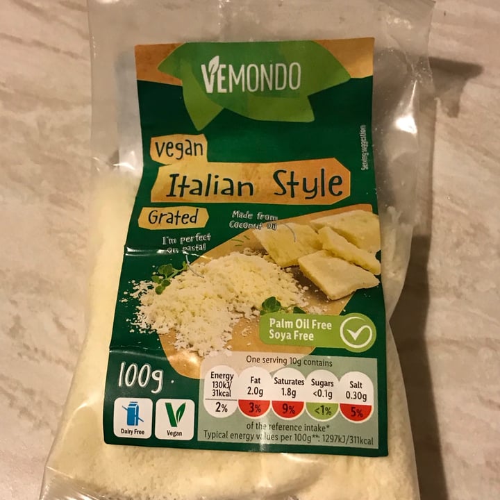 review photo of Vemondo Vegan Italian Style Grated Cheese shared by @yourfavouriteginger on 13 Jan 2021 - review