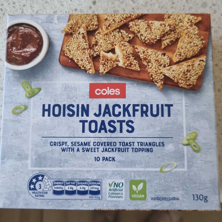 photo of Coles Hoisin Jackfruit Toasts shared by @lanilouisem on  25 Jul 2021 - review