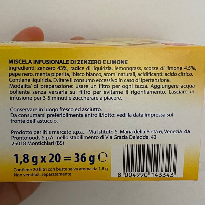 review photo of Infiore Infuso zenzero e limone shared by @cilla98 on 28 Sep 2021 - review