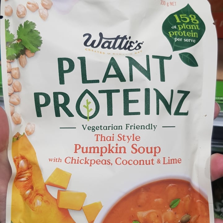 photo of Wattie's Plant Proteinz Thai Style Pumpkin Soup with Chickpeas Coconut & Lime shared by @marizomer on  15 Jun 2022 - review