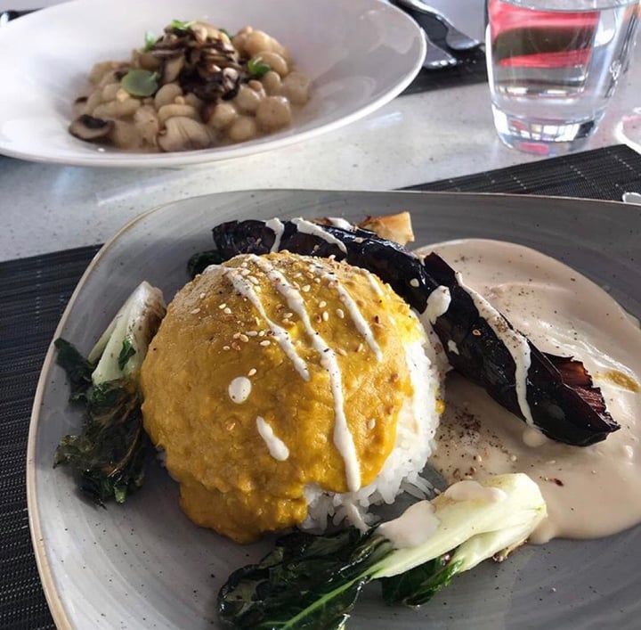 review photo of Friday Harbour Resort Maple baked eggplant with bok choy and curried rice with coconut sauce shared by @jane on 06 Sep 2019 - review