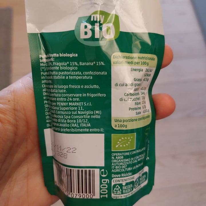 photo of My Bio 100% purea di frutta shared by @giuliabas on  02 Apr 2022 - review