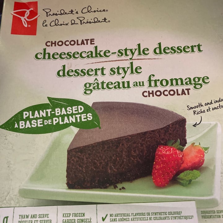 review photo of President's Choice Chocolate Cheese Cake shared by @veganforregan on 01 Jun 2021 - review