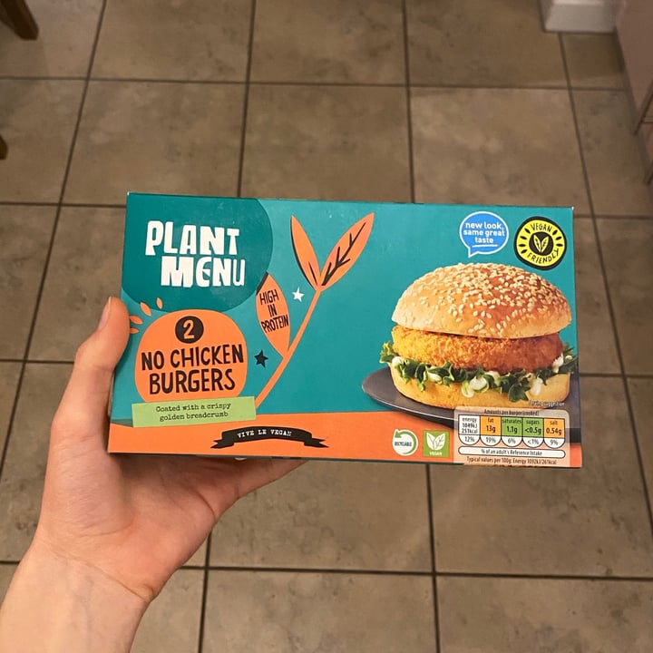 photo of Plant Menu 2 No Chicken Burgers shared by @bethany0990 on  28 Feb 2021 - review