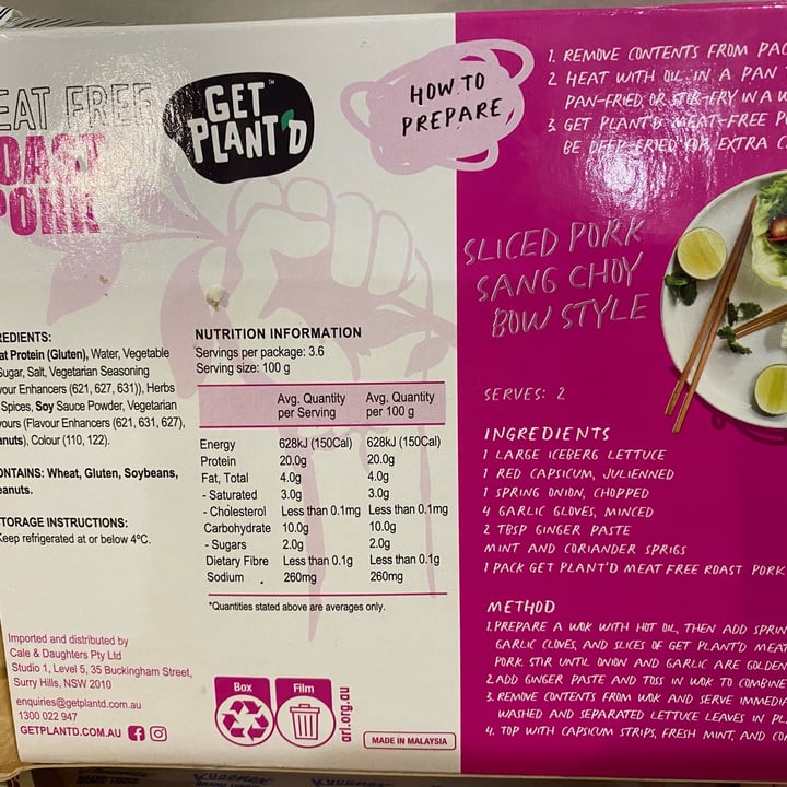 photo of get plant'd Meat Free Roast Pork shared by @heatstreet on  23 Jul 2022 - review