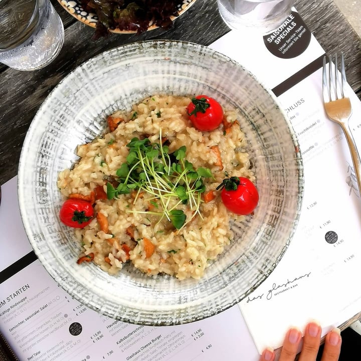 review photo of DAS GLASHAUS - Restaurant & Bar Eierschwammerl Risotto shared by @kros on 22 Aug 2021 - review