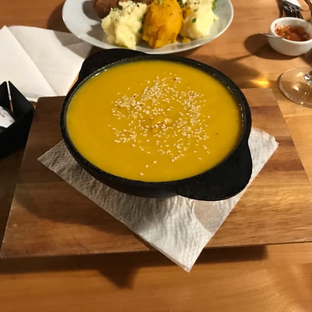 Photo of the dish “Sopa de Calabaza Y Coco”