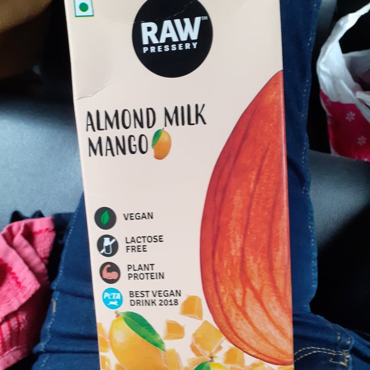 photo of Raw Pressery Almond milk mango shared by @thevegangaldiya on  13 Dec 2020 - review