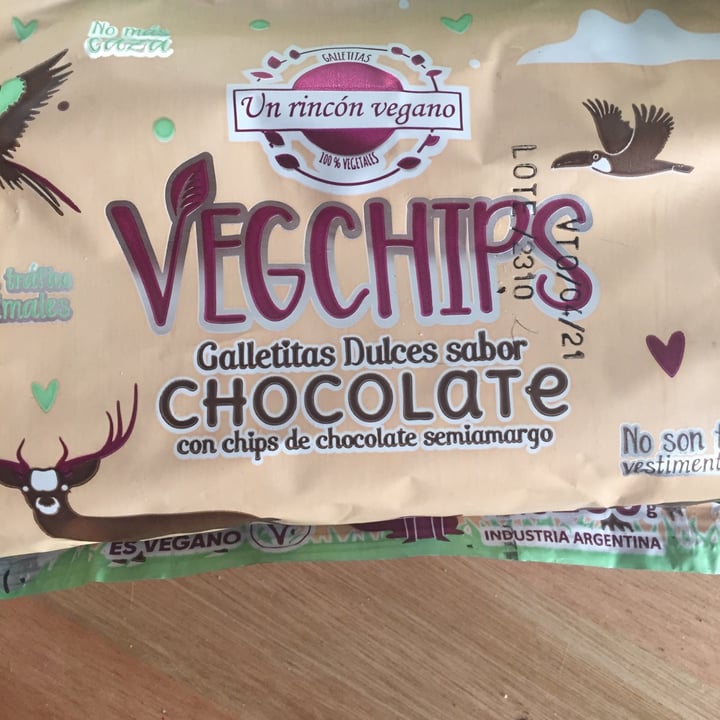 photo of Un Rincón Vegano Vegchips Galletitas Dulces sabor Chocolate shared by @thalia95 on  01 Dec 2020 - review