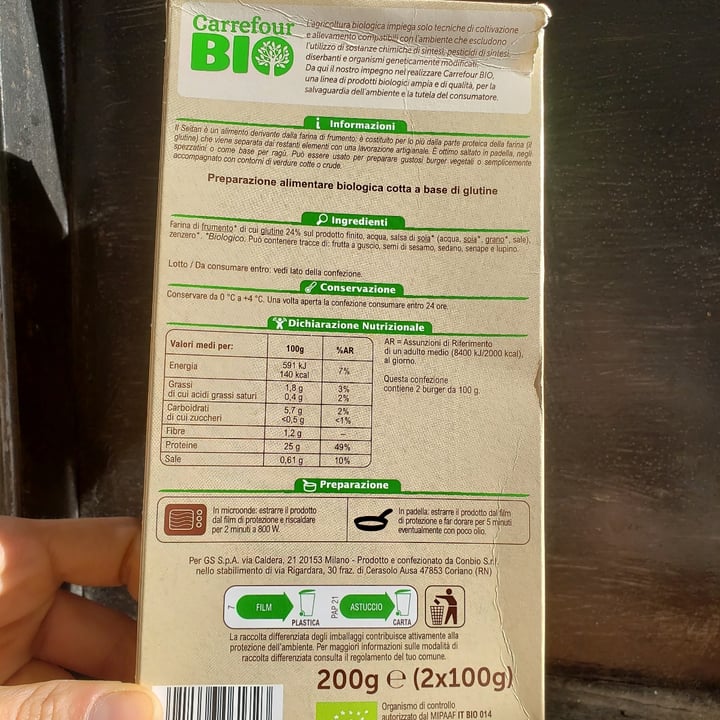 photo of Carrefour Bio Seitan al naturale shared by @melhani on  21 Jan 2022 - review