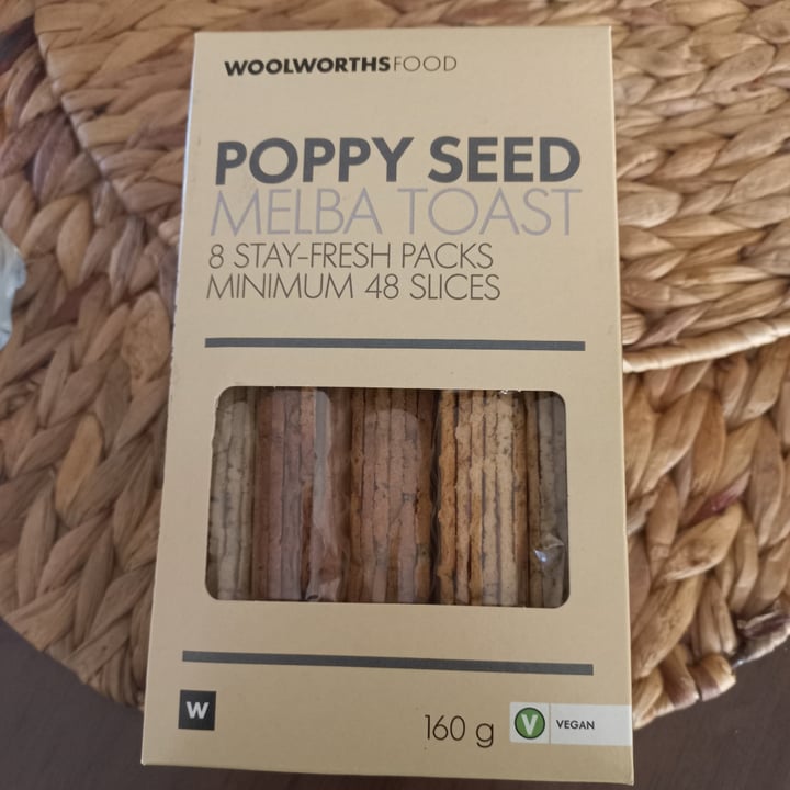 photo of Woolworths Food Poppy Seed Melba Toast shared by @talthegreenteacher on  08 Dec 2022 - review