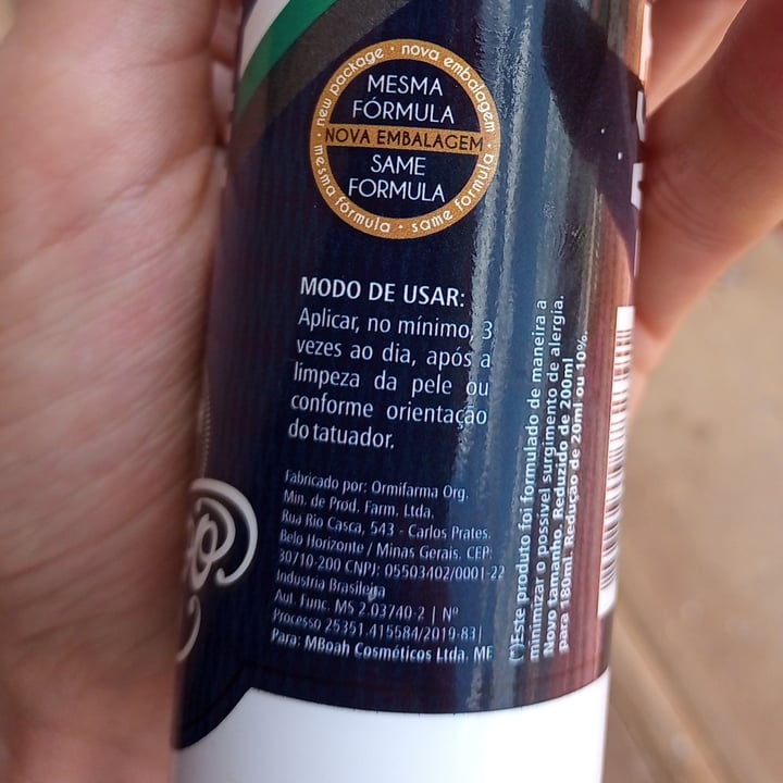 review photo of M. Boah Tattoo Cicatrizante Para Tatuagens shared by @geraldinhogovegan on 01 Feb 2022 - review