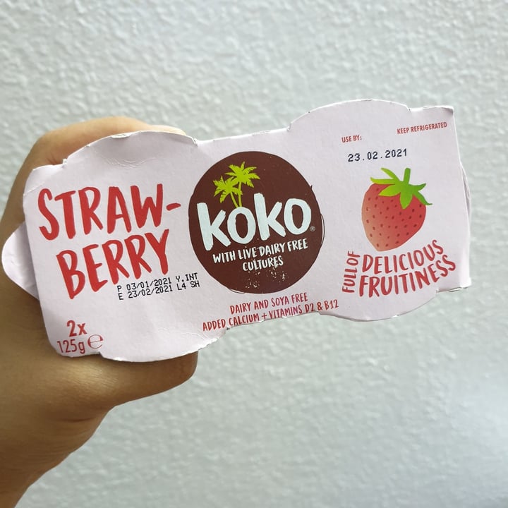 photo of Koko Dairy Free Strawberry yogurt shared by @mrslianneviibii on  17 Feb 2021 - review