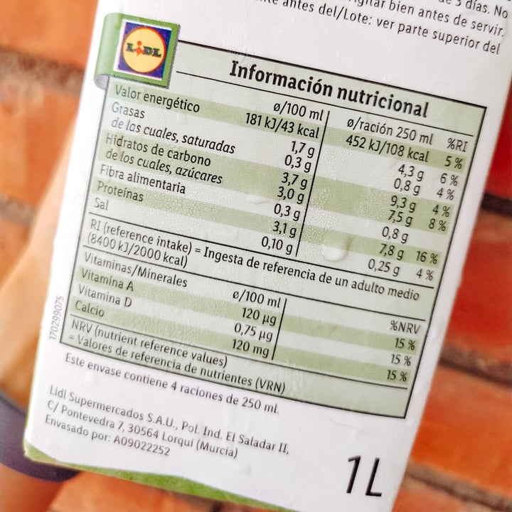 review photo of Vemondo Bebida de soja calcio shared by @veganhumanok on 27 Aug 2021 - review