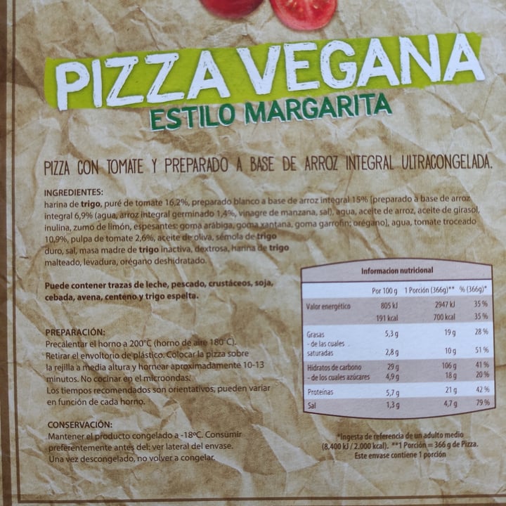 photo of Flete Pizza Vegana Estilo Margarita shared by @silviaml on  31 Oct 2020 - review