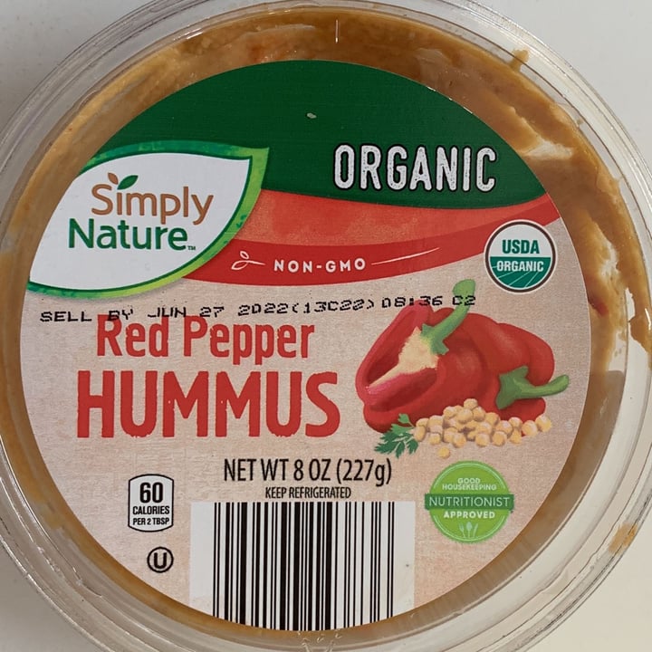 photo of Simply Nature Organic Red Pepper Hummus shared by @alogodim on  08 May 2022 - review