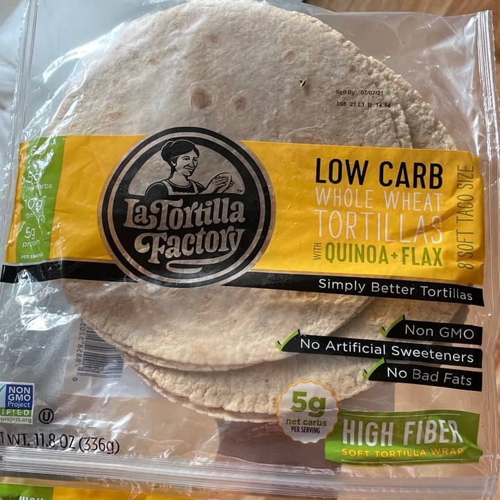 photo of La Tortilla Factory Whole wheat tortillas shared by @jordanvalladolid on  23 Jul 2021 - review