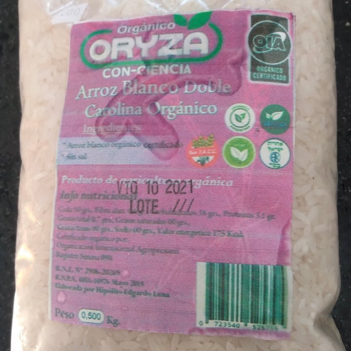 photo of Oryza Arroz Blanco Doble Carolina Orgánico shared by @oaki2020 on  09 Jan 2021 - review