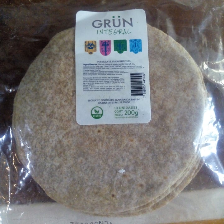 photo of Grün Orgánico Tortilla de Trigo Integral shared by @danigalarzavegan on  10 Jan 2022 - review