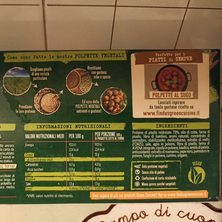 review photo of Findus Polpette Vegetali shared by @gildab on 28 Oct 2022 - review