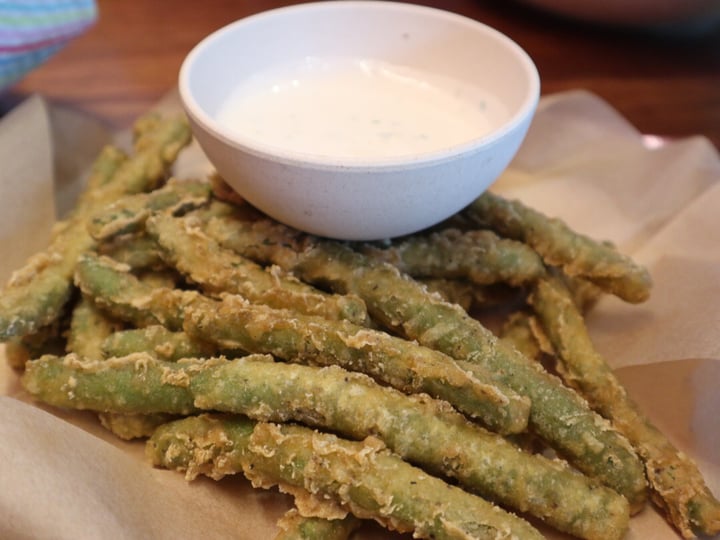 review photo of Veggie Grill Tempura green bean stack shared by @kaylabear on 05 Sep 2019 - review