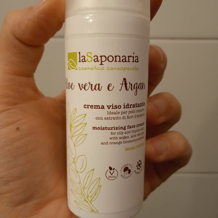 photo of La Saponaria Crema viso idratante Aloe vera e Argan shared by @betulla on  09 Apr 2022 - review