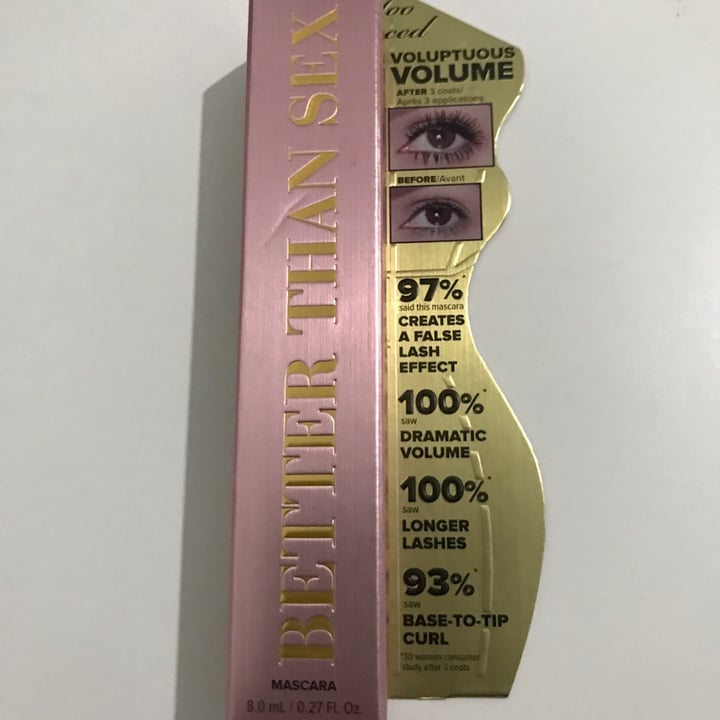 photo of Too Faced Better than Sex Mascara shared by @bereers on  12 Jan 2021 - review